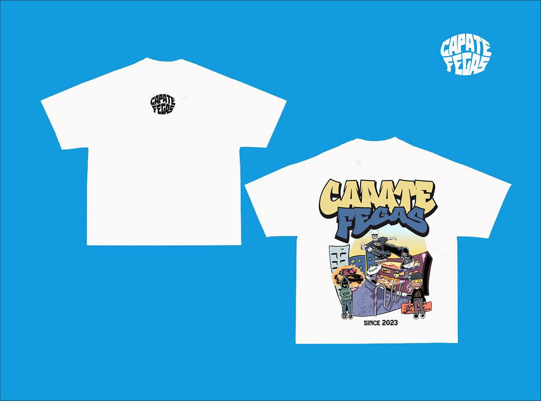 Cartoon Skateboard - City Life T-shirt