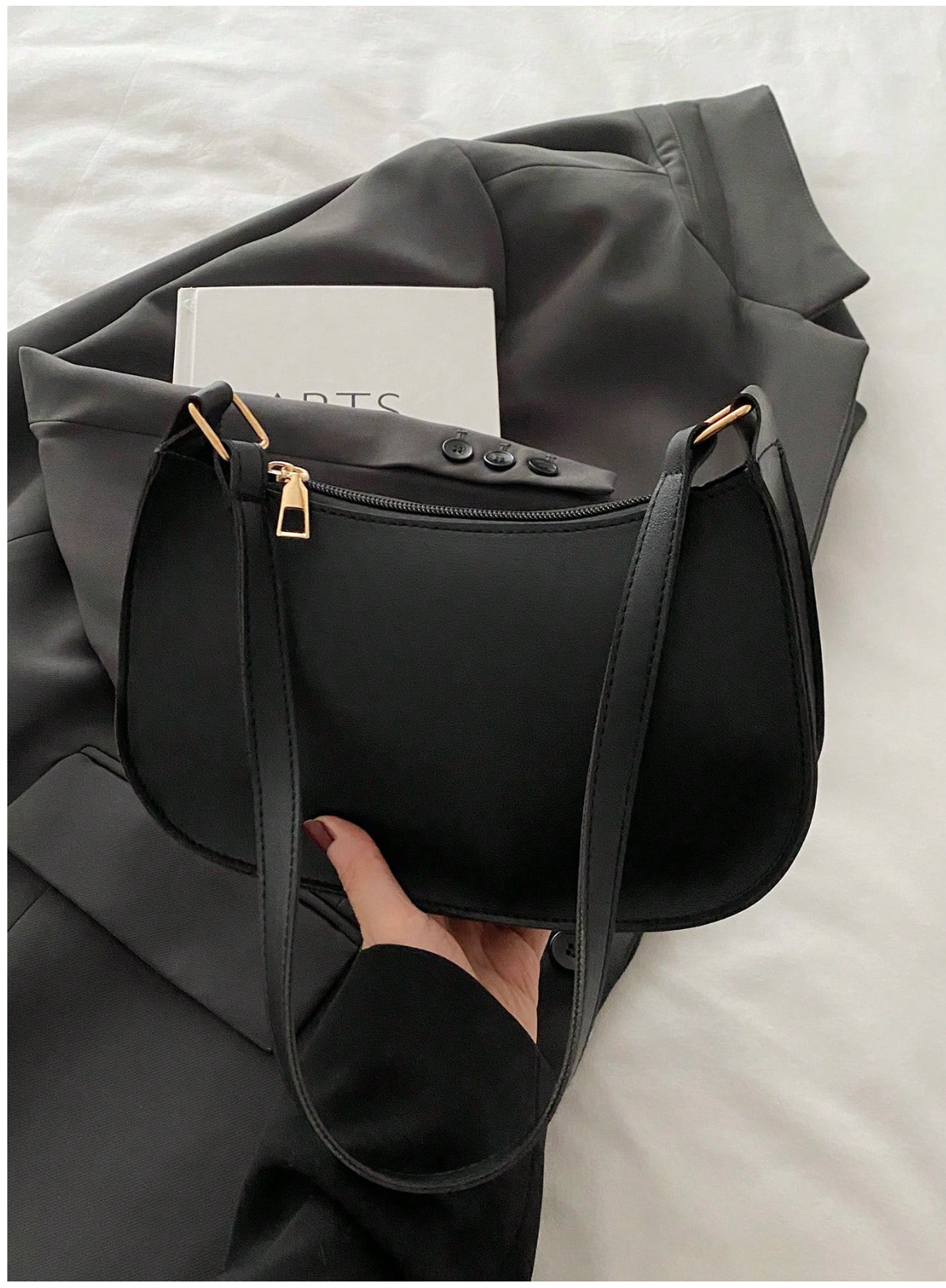 Fashionable Minimalist Shoulder Bag – Lightweight Retro Zipper Purse