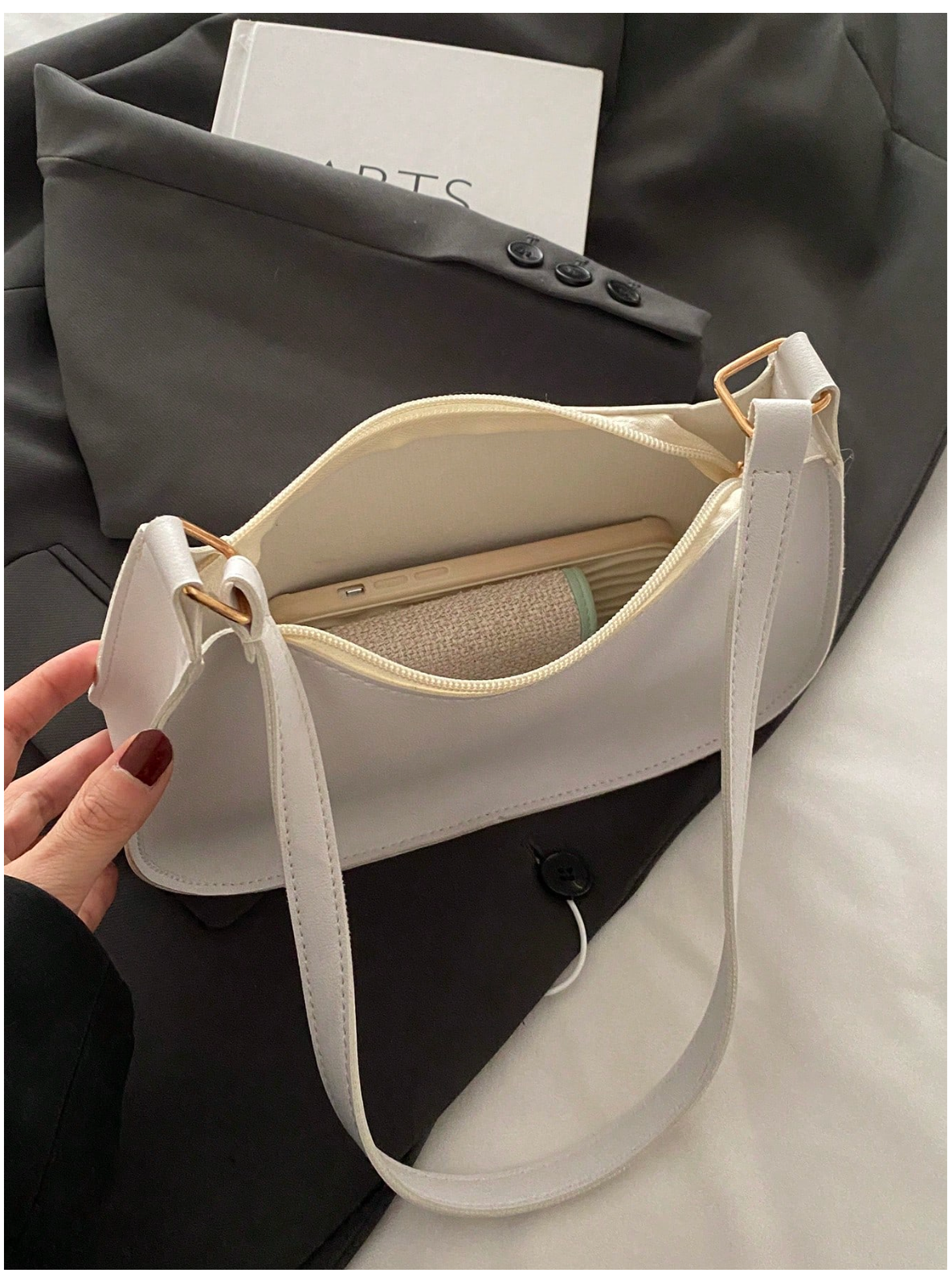 Fashionable Minimalist Shoulder Bag – Lightweight Retro Zipper Purse