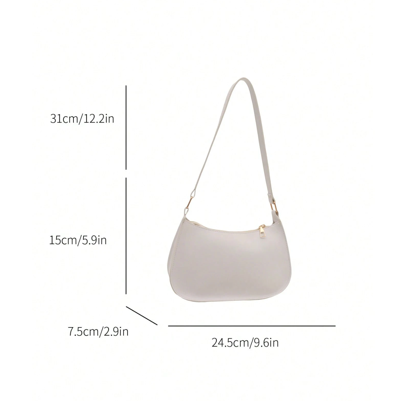 Fashionable Minimalist Shoulder Bag – Lightweight Retro Zipper Purse